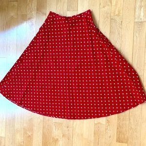White Stag Red with White Polka Dots Skirt-size 8